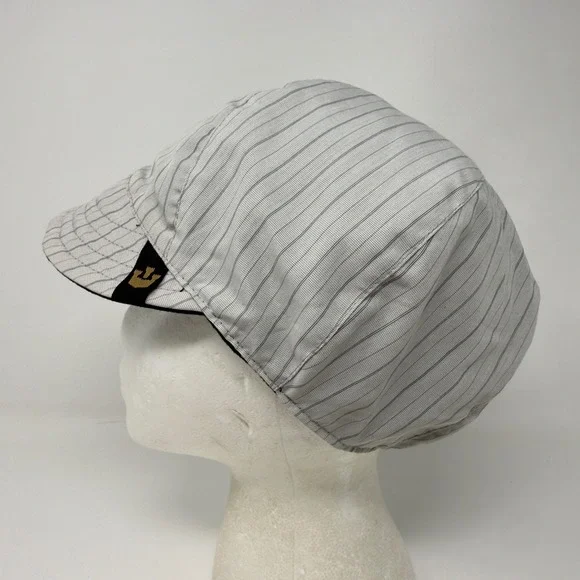 Goorin Bros Reversible Newsboy Cap Black & Grey Pinstripe Cotton Flat Hat Size M - Picture 9 of 15